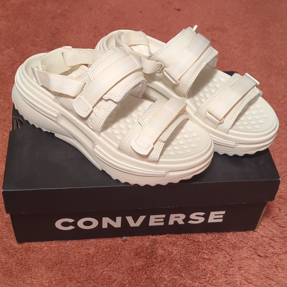 Converse Cream White Platform Strap Sandals